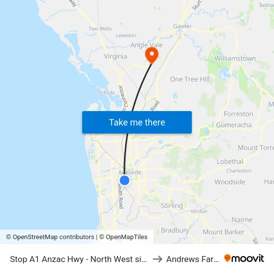 Stop A1 Anzac Hwy - North West side to Andrews Farm map