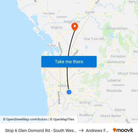 Stop 6 Glen Osmond Rd - South West side to Andrews Farm map