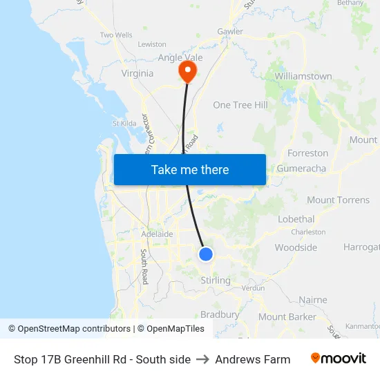 Stop 17B Greenhill Rd - South side to Andrews Farm map