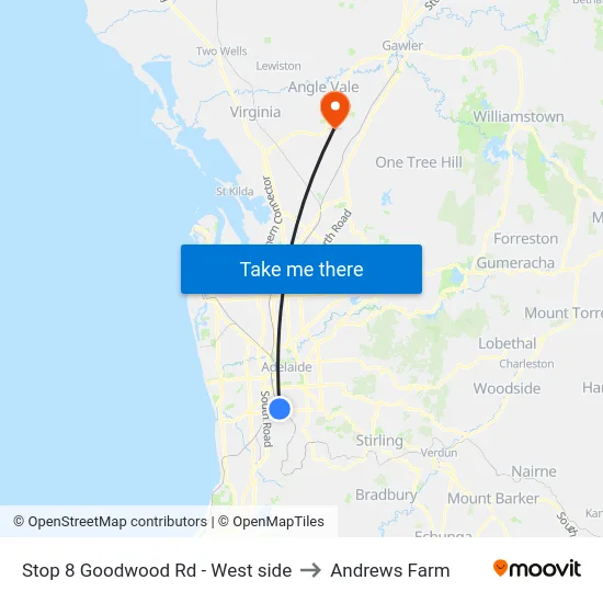 Stop 8 Goodwood Rd - West side to Andrews Farm map