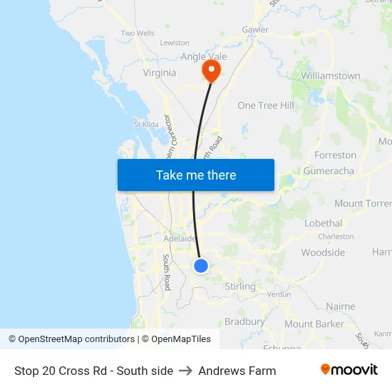 Stop 20 Cross Rd - South side to Andrews Farm map