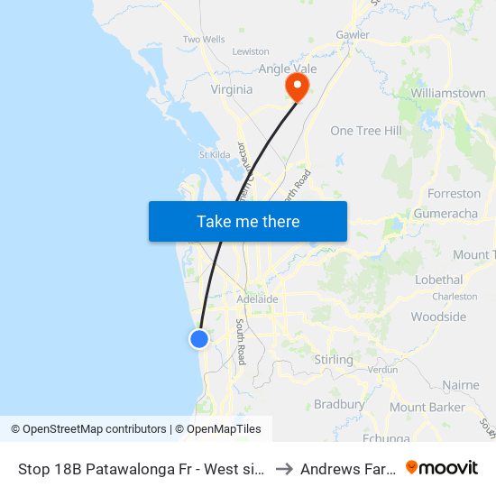 Stop 18B Patawalonga Fr - West side to Andrews Farm map