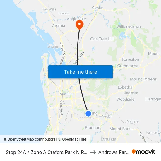 Stop 24A / Zone A Crafers Park N Ride to Andrews Farm map