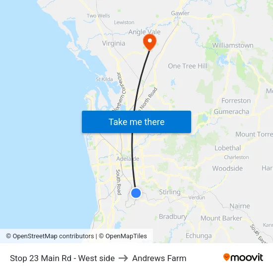Stop 23 Main Rd - West side to Andrews Farm map