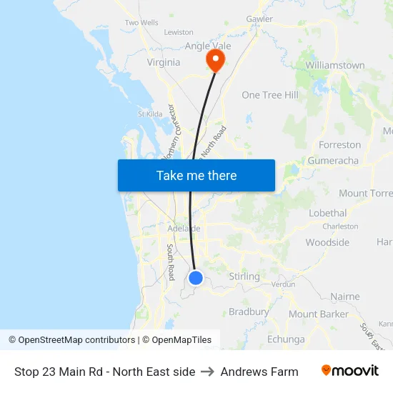 Stop 23 Main Rd - North East side to Andrews Farm map