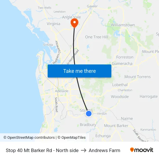 Stop 40 Mt Barker Rd - North side to Andrews Farm map