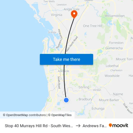 Stop 40 Murrays Hill Rd - South West side to Andrews Farm map