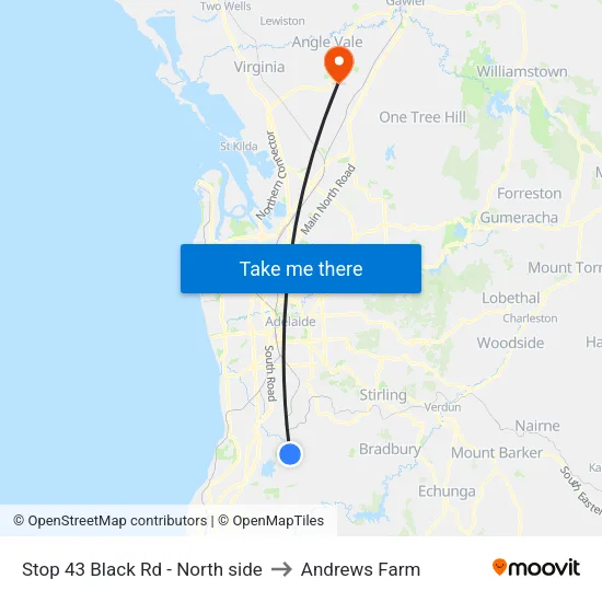 Stop 43 Black Rd - North side to Andrews Farm map
