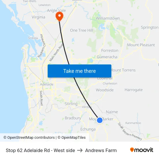 Stop 62 Adelaide Rd - West side to Andrews Farm map