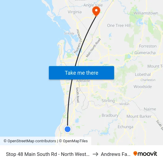 Stop 48 Main South Rd - North West side to Andrews Farm map
