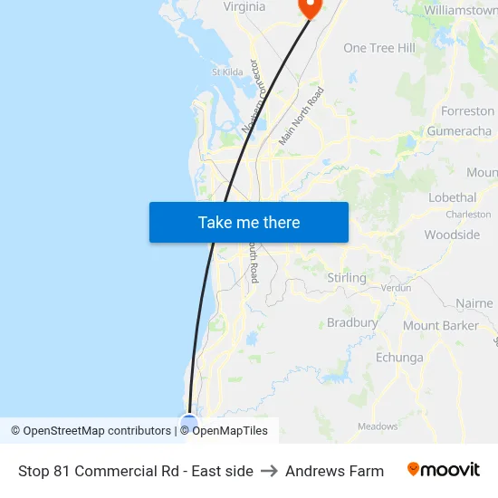 Stop 81 Commercial Rd - East side to Andrews Farm map