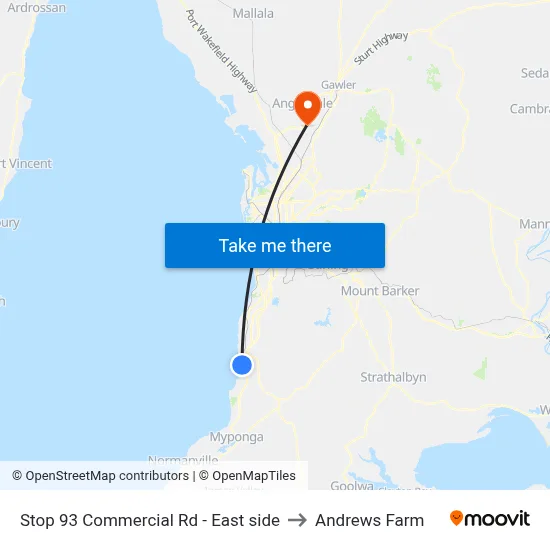 Stop 93 Commercial Rd - East side to Andrews Farm map