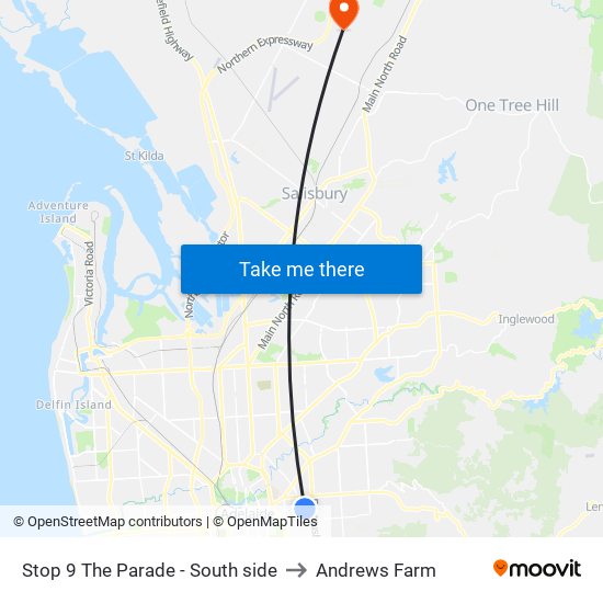 Stop 9 The Parade - South side to Andrews Farm map