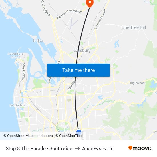 Stop 8 The Parade - South side to Andrews Farm map