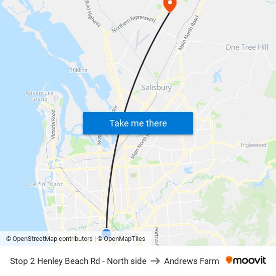 Stop 2 Henley Beach Rd - North side to Andrews Farm map