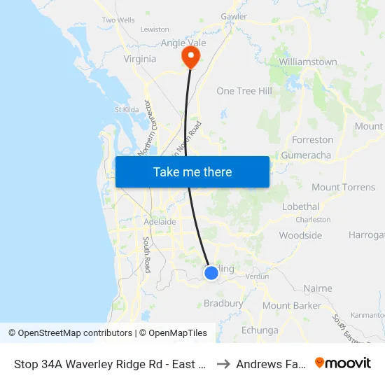 Stop 34A Waverley Ridge Rd - East side to Andrews Farm map