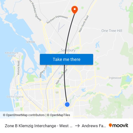 Zone B Klemzig Interchange - West side to Andrews Farm map