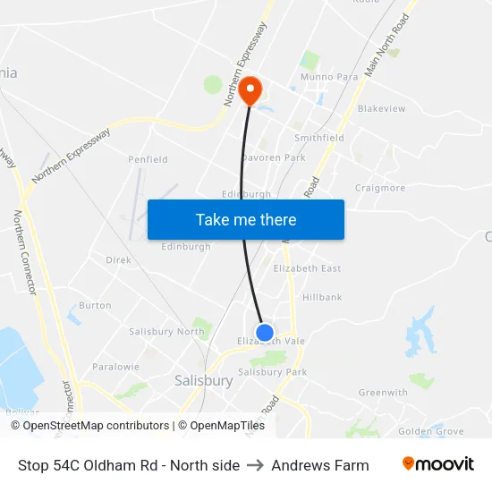 Stop 54C Oldham Rd - North side to Andrews Farm map