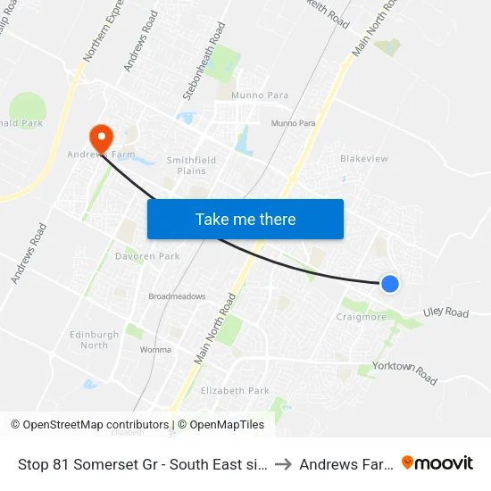 Stop 81 Somerset Gr - South East side to Andrews Farm map