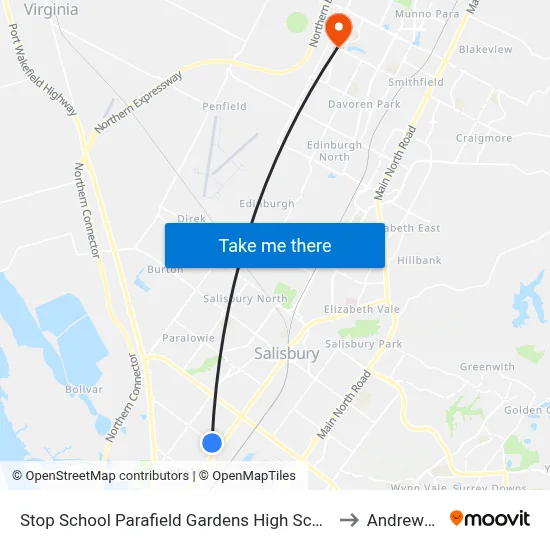 Stop School Parafield Gardens High School Shepherdson Rd to Andrews Farm map