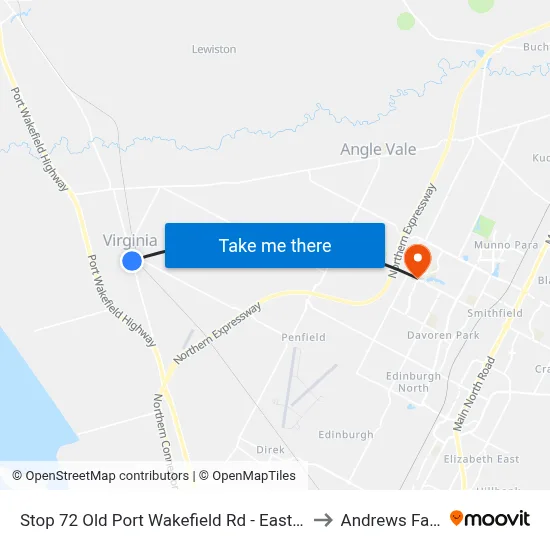 Stop 72 Old Port Wakefield Rd - East side to Andrews Farm map