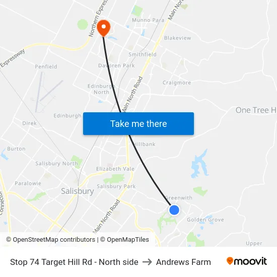 Stop 74 Target Hill Rd - North side to Andrews Farm map