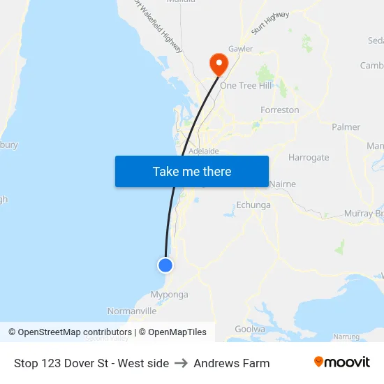 Stop 123 Dover St - West side to Andrews Farm map