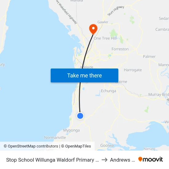 Stop School Willunga Waldorf Primary School Jay Dr to Andrews Farm map