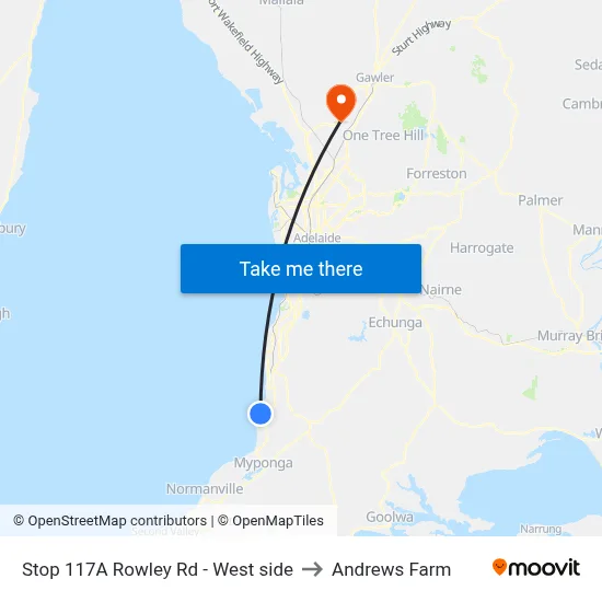 Stop 117A Rowley Rd - West side to Andrews Farm map