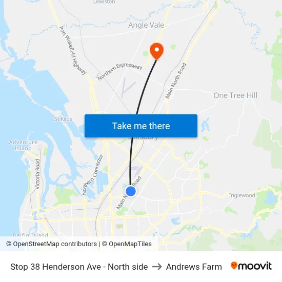 Stop 38 Henderson Ave - North side to Andrews Farm map