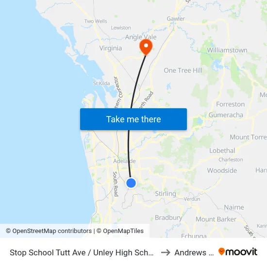 Stop School Tutt Ave / Unley High School - South side to Andrews Farm map