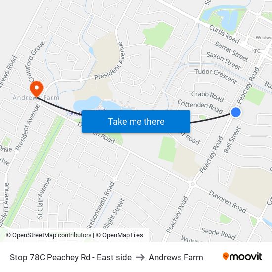 Stop 78C Peachey Rd - East side to Andrews Farm map