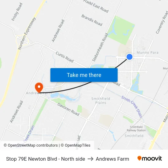 Stop 79E Newton Blvd - North side to Andrews Farm map