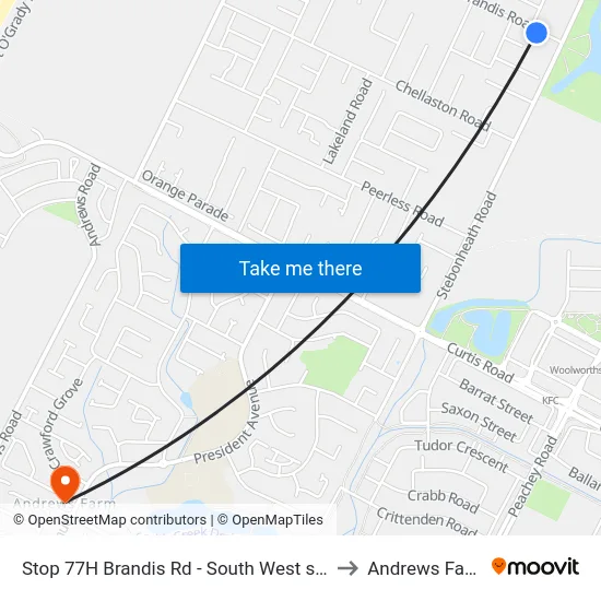 Stop 77H Brandis Rd - South West side to Andrews Farm map