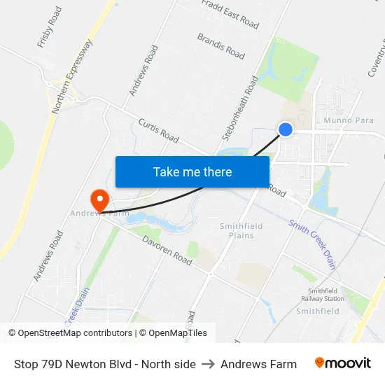 Stop 79D Newton Blvd - North side to Andrews Farm map