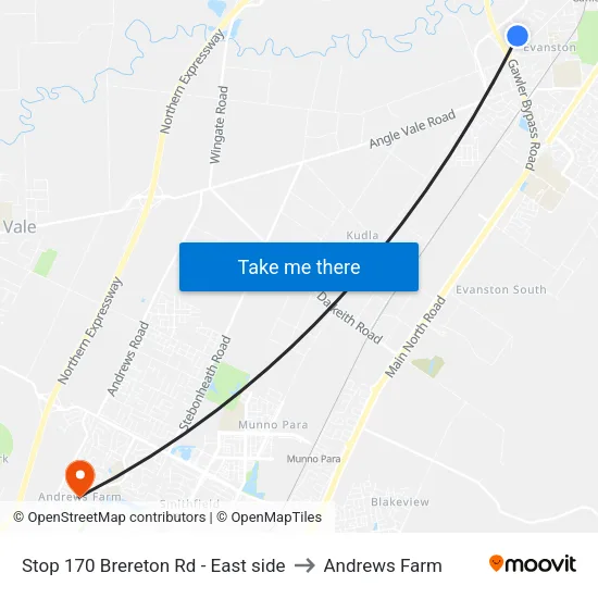 Stop 170 Brereton Rd - East side to Andrews Farm map