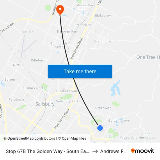 Stop 67B The Golden Way - South East side to Andrews Farm map