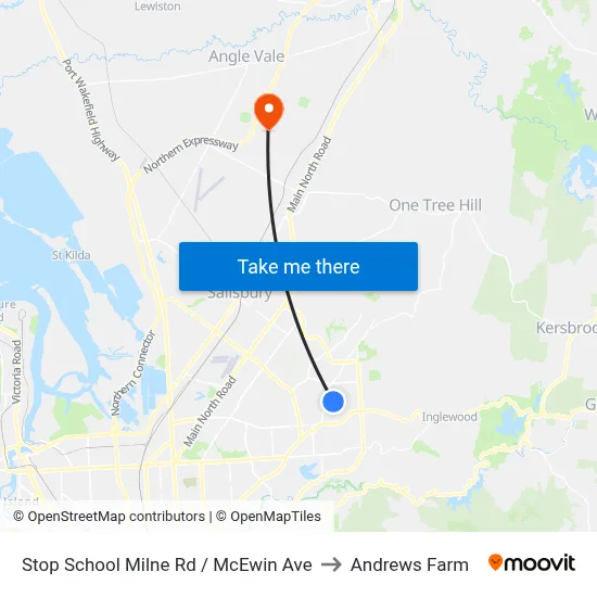 Stop School Milne Rd / McEwin Ave to Andrews Farm map