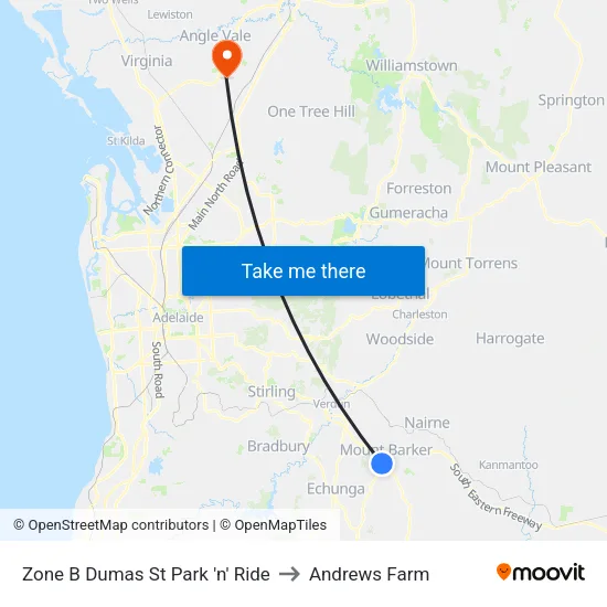 Zone B Dumas St Park 'n' Ride to Andrews Farm map