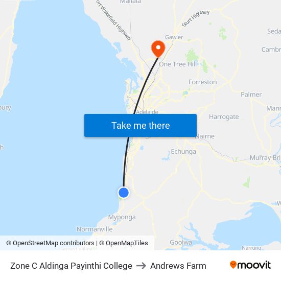 Zone C Aldinga Payinthi College to Andrews Farm map