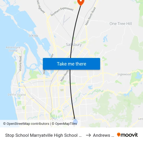 Stop School Marryatville High School Kensington Rd to Andrews Farm map