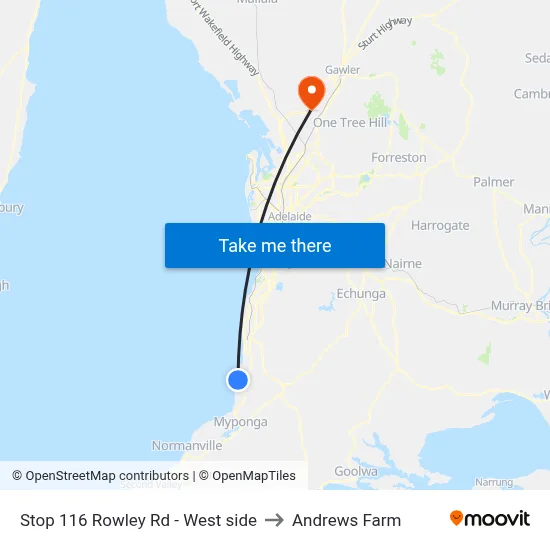Stop 116 Rowley Rd - West side to Andrews Farm map