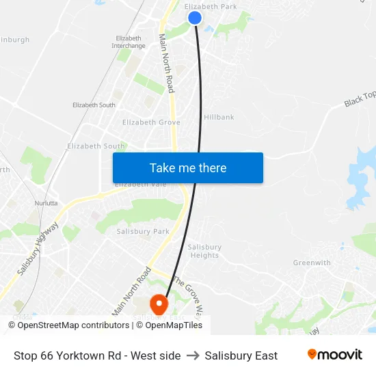 Stop 66 Yorktown Rd - West side to Salisbury East map