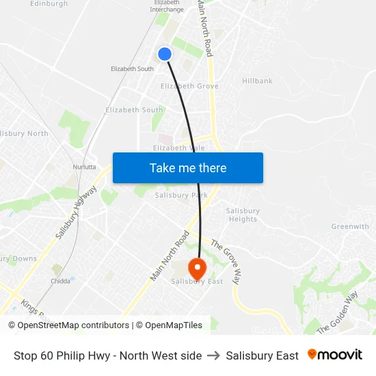 Stop 60 Philip Hwy - North West side to Salisbury East map