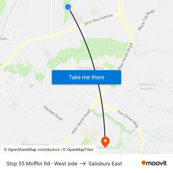 Stop 55 Mofflin Rd - West side to Salisbury East map