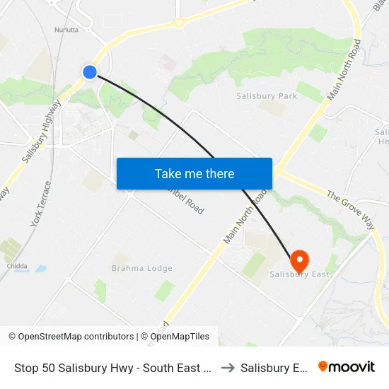 Stop 50 Salisbury Hwy - South East side to Salisbury East map