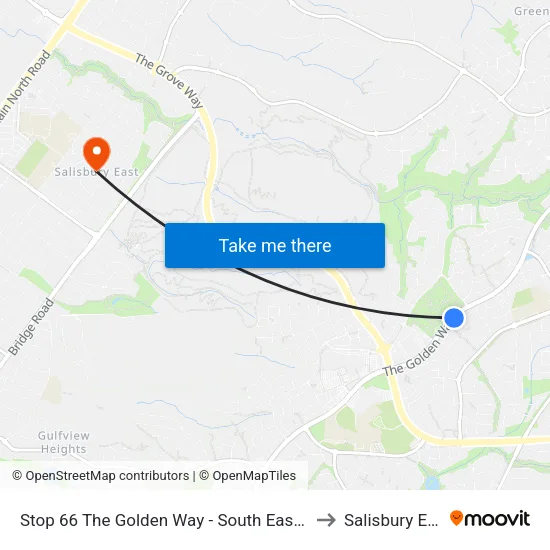 Stop 66 The Golden Way - South East side to Salisbury East map