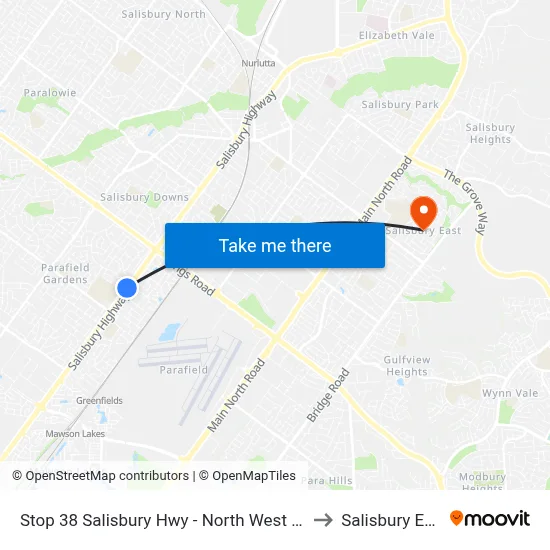 Stop 38 Salisbury Hwy - North West side to Salisbury East map