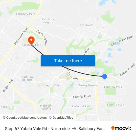 Stop 67 Yatala Vale Rd - North side to Salisbury East map