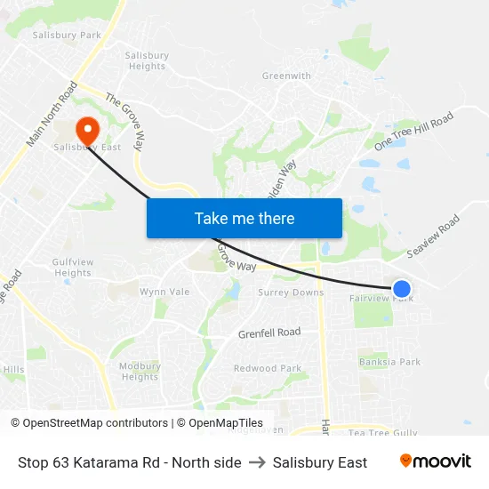 Stop 63 Katarama Rd - North side to Salisbury East map